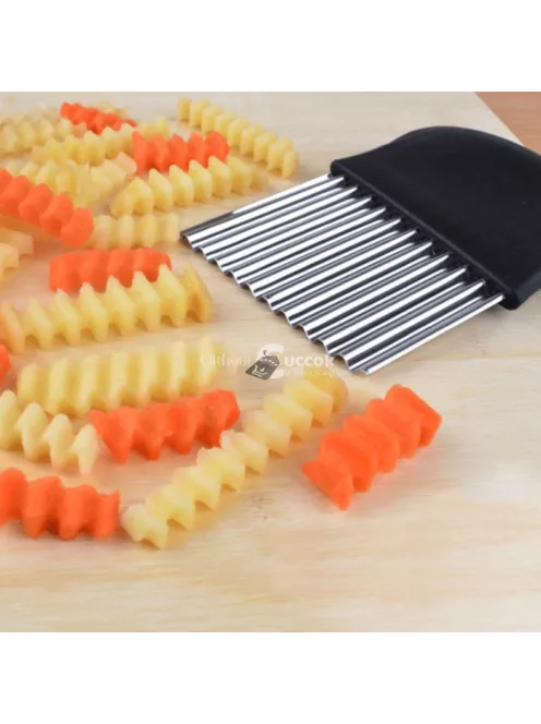 Hullámos zöldség szeletelő - Konyhai eszköz dekoratív zöldségvágáshoz