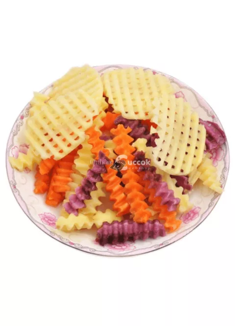 Hullámos zöldség szeletelő - Konyhai eszköz dekoratív zöldségvágáshoz