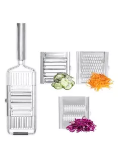   Reszelő és szeletelő készlet 3 cserélhető betéttel konyhai zöldség- és gyümölcsfeldolgozáshoz