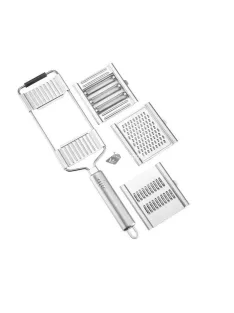   Reszelő és szeletelő készlet 3 cserélhető betéttel konyhai zöldség- és gyümölcsfeldolgozáshoz