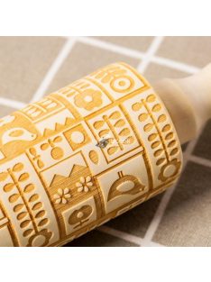   Mintás sodrófa és nyújtófa sütéshez és tésztakészítéshez