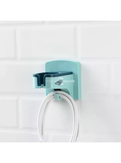 Fehér Öntapadós Hajszárító Tartó - Praktikus Fürdőszobai Kiegészítő