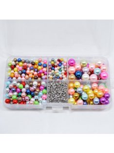   Díszítő Gyöngy Készlet (625db) - Fehér Színű Dekorációs Kellékek Kézműves Projektekhez