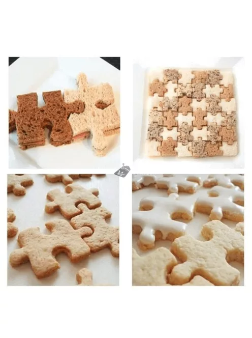 Puzzle alakú süteménykiszúró forma készlet (4 darab) sütéshez