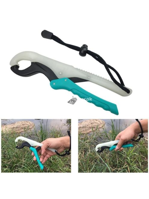 Halkiemelő fogó zöld, csúszásmentes markolattal horgászathoz