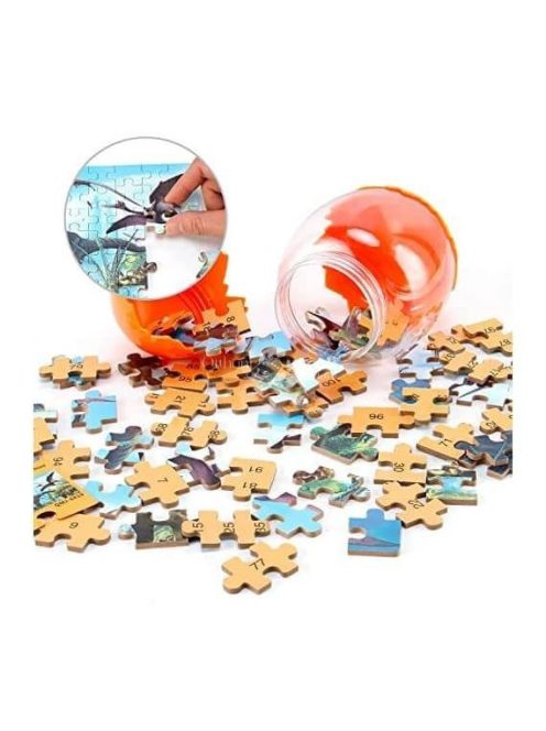 Dinós puzzle tojásban piros - Kreatív építőjáték gyerekeknek