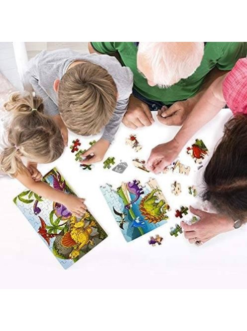 Dinós puzzle tojásban piros - Kreatív építőjáték gyerekeknek