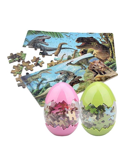 Dinós puzzle tojásban piros - Kreatív építőjáték gyerekeknek