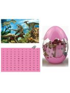 Dinós puzzle tojásban piros - Kreatív építőjáték gyerekeknek