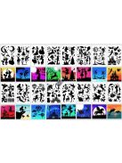 Sziluett festősablon, stencil készlet (16 db kreatív mintával)