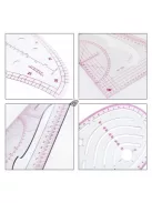 Íves tervezővonalzó készlet (4 db) - Precíziós rajzoláshoz és tervezéshez