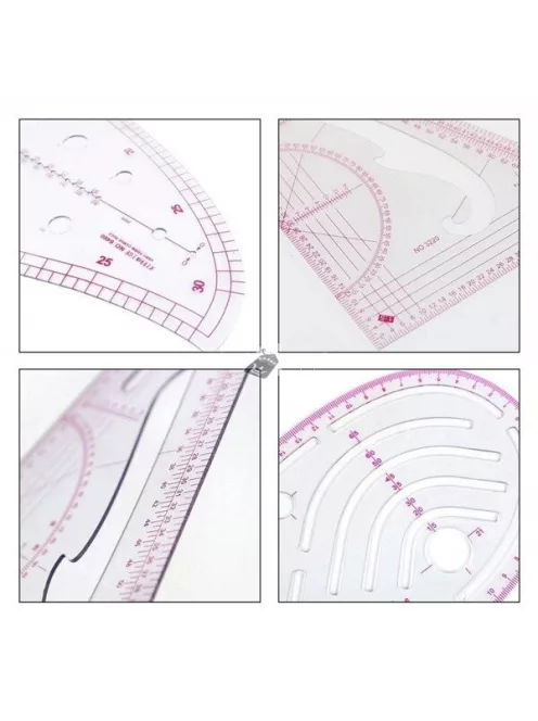 Íves tervezővonalzó készlet (4 db) - Precíziós rajzoláshoz és tervezéshez