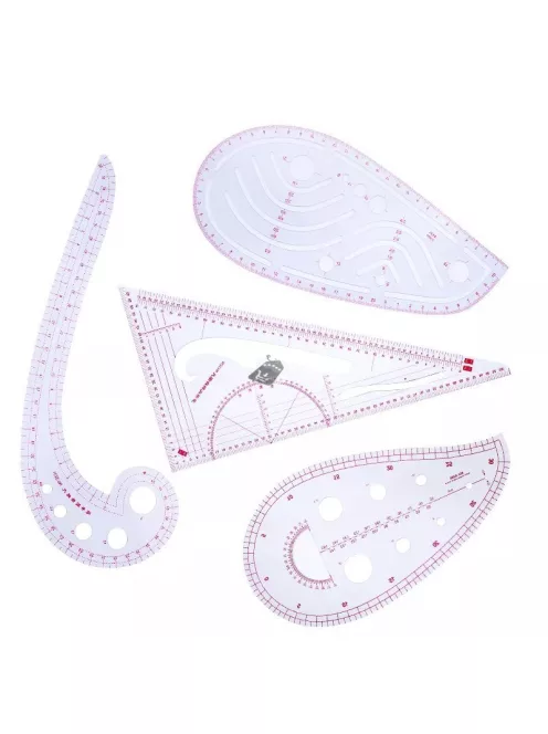 Íves tervezővonalzó készlet (4 db) - Precíziós rajzoláshoz és tervezéshez