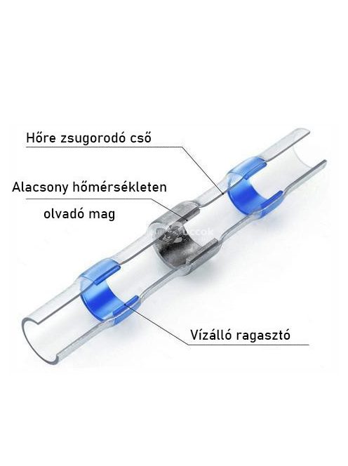 Hőre zsugorodó hüvely ónnal, elektromos kábelcsatlakozáshoz (100db)