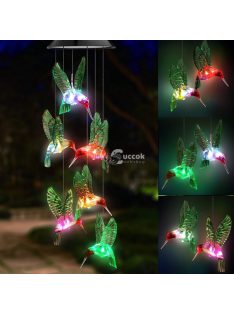 Kolibris világító szélcsengő kültéri dekorációhoz