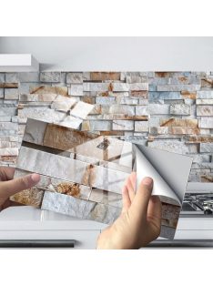   Öntapadós csempematrica fehér kőmintával - dekoratív falburkolat felújításhoz