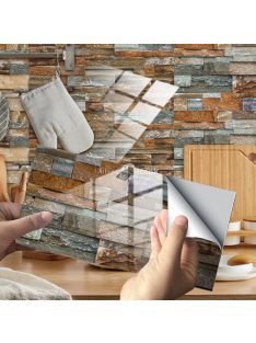   Öntapadós csempematrica fehér kőmintával - dekoratív falburkolat felújításhoz