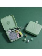 Hordozható Varrókészlet Kék Színben - Alapvető Varrási Kellékekkel és Tartozékokkal