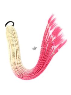   Fonott Hajgumi Fehér-Rózsaszín Színkombinációban, Hajformázó Kiegészítő