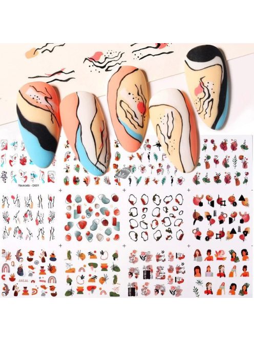 3D-s Körömmatrica - Citrus Gyümölcs Mintával, Körömdíszítéshez