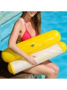 Felfújható kék hálós matrac beépített pumpával strandoláshoz és medencéhez