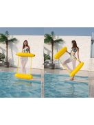 Felfújható kék hálós matrac beépített pumpával strandoláshoz és medencéhez