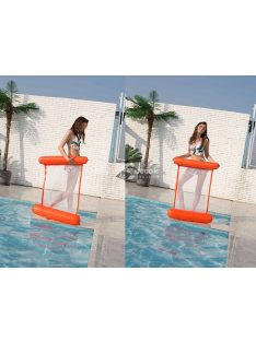   Felfújható kék hálós matrac beépített pumpával strandoláshoz és medencéhez