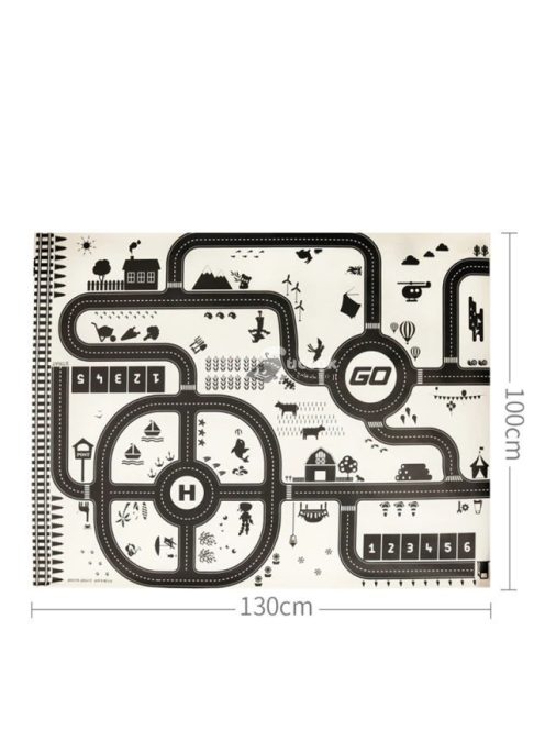 Autós játszószőnyeg gyerekeknek - 100x130 cm méretű interaktív játéktér gyermekek számára