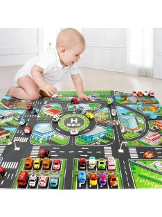   Autós játszószőnyeg gyerekeknek - 100x130 cm méretű interaktív játéktér gyermekek számára