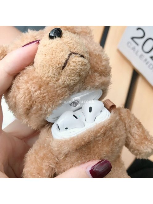 Szürke Plüss AirPods Tok AirPods 1/2 Kompatibilis Védelemhez