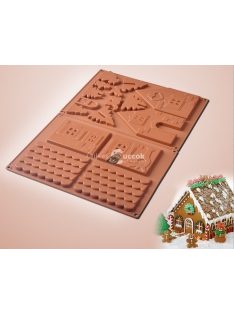   Szilikon mézeskalács ház sütőforma süteménykészítéshez