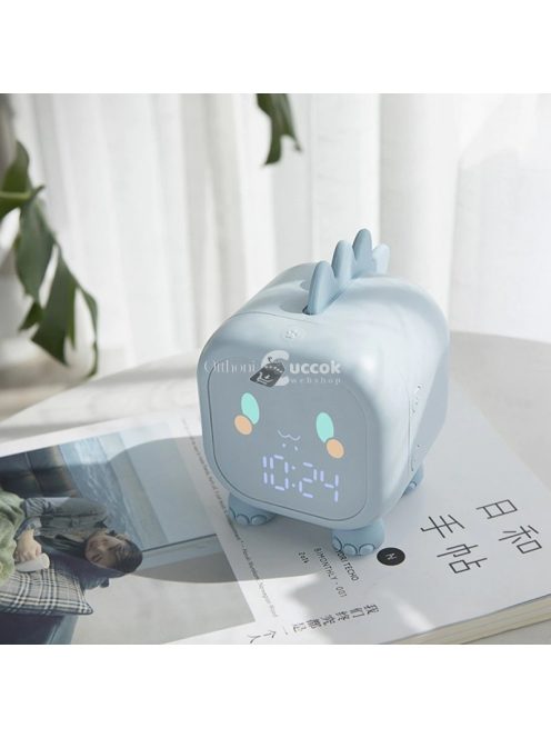 Dinós ébresztőóra rózsaszín, gyerekeknek szánt dekoratív ébresztőóra