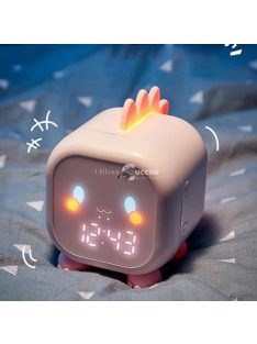   Dinós ébresztőóra rózsaszín, gyerekeknek szánt dekoratív ébresztőóra