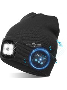   Bluetooth sapka beépített LED világítással zenehallgatáshoz és éjszakai láthatósághoz