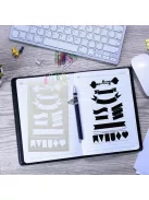 Sablon készlet jegyzetfüzethez szövegbuborékos kreatív rajzoláshoz és jegyzeteléshez