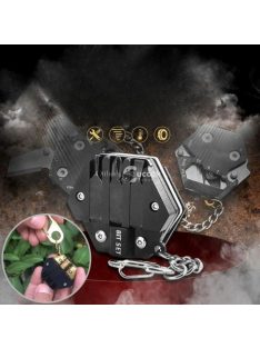   Túlélő kulcstartó többfunkciós eszköz fekete színben kültéri használatra
