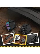 Túlélő kulcstartó többfunkciós eszköz fekete színben kültéri használatra