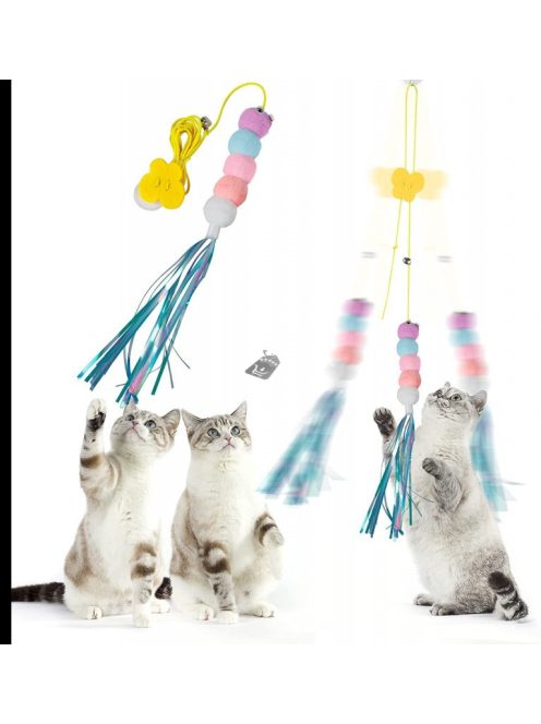 Függő cica játék hernyó - Interaktív macskajáték szórakoztató és mozgásfejlesztő célokra