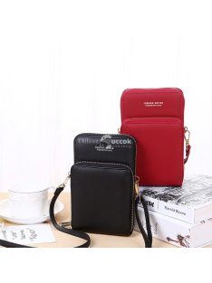   Fekete cipzáros crossbody női táska mindennapi használatra