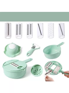   Multifunkcionális konyhai szeletelő készlet kék színben, zöldségek és gyümölcsök előkészítéséhez