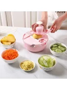 Multifunkcionális konyhai szeletelő készlet kék színben, zöldségek és gyümölcsök előkészítéséhez