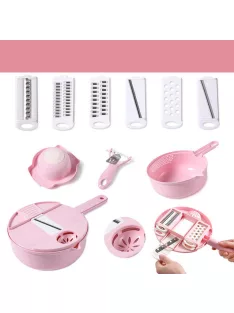   Multifunkcionális konyhai szeletelő készlet kék színben, zöldségek és gyümölcsök előkészítéséhez