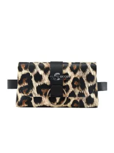   Divatos övtáska zebra mintás fekete színben, praktikus mindennapi használatra