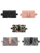 Divatos övtáska zebra mintás fekete színben, praktikus mindennapi használatra