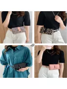 Divatos övtáska zebra mintás fekete színben, praktikus mindennapi használatra