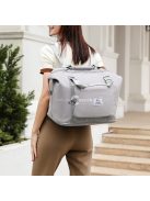 Szürke, vízálló, összehajtható és bővíthető hátizsák utazáshoz és mindennapi használatra