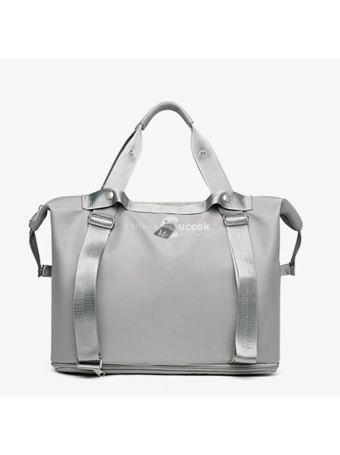 Szürke, vízálló, összehajtható és bővíthető hátizsák utazáshoz és mindennapi használatra