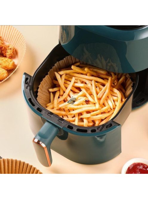 Air fryer sütőpapír, kör alakú, 16 cm, 50 db, forrólevegős sütőbe használható sütőpapír