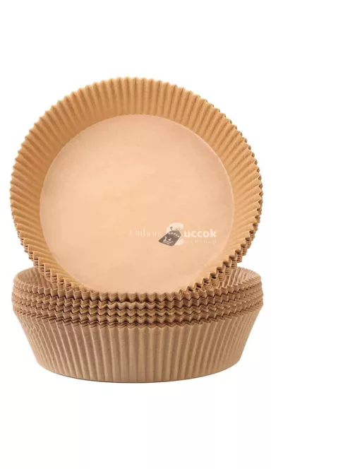 Air fryer sütőpapír, kör alakú, 16 cm, 50 db, forrólevegős sütőbe használható sütőpapír