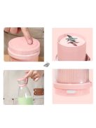 Hordozható gyümölcs turmixgép kék színben, utazáshoz és sportoláshoz ideális